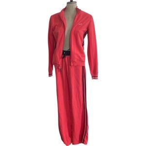 Vintage Izod tracksuit joggers jacket set sweatshirt cotton orange women size M